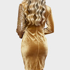 Isabella |  Vestido de Fiesta con Brillos y Efecto Draped