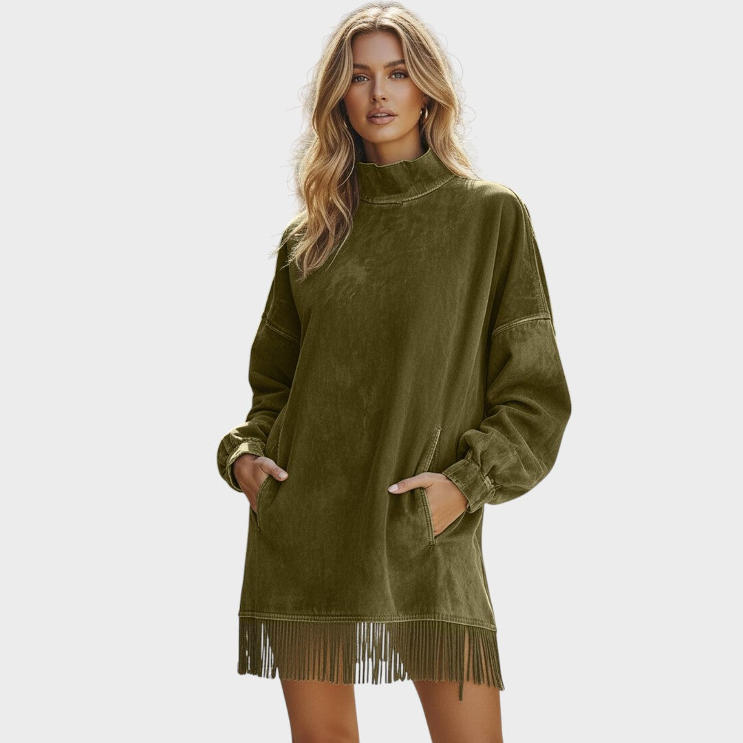 Sandra | Vestido de ante con Flecos