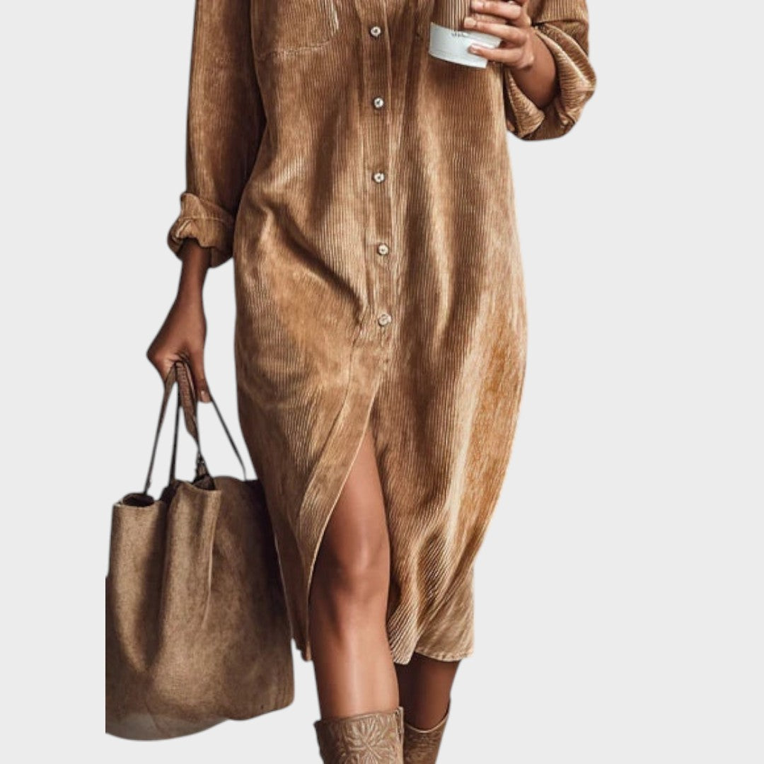 María | Vestido Midi Holgado de Pana