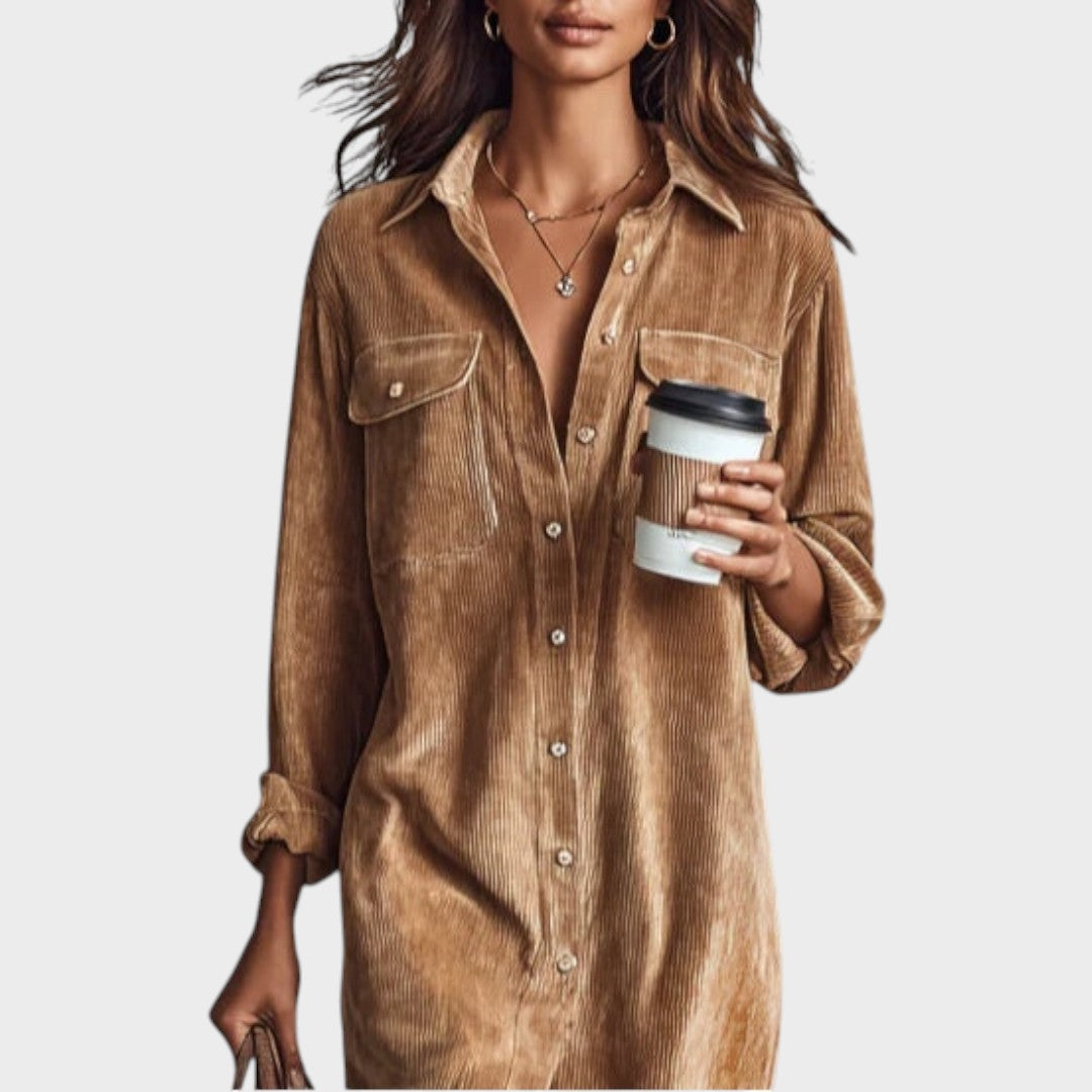 María | Vestido Midi Holgado de Pana