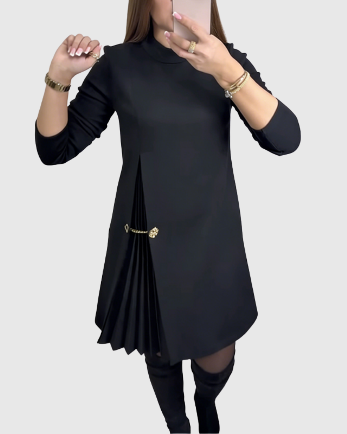 Lola | Elegante Vestido con Paneles Plisados