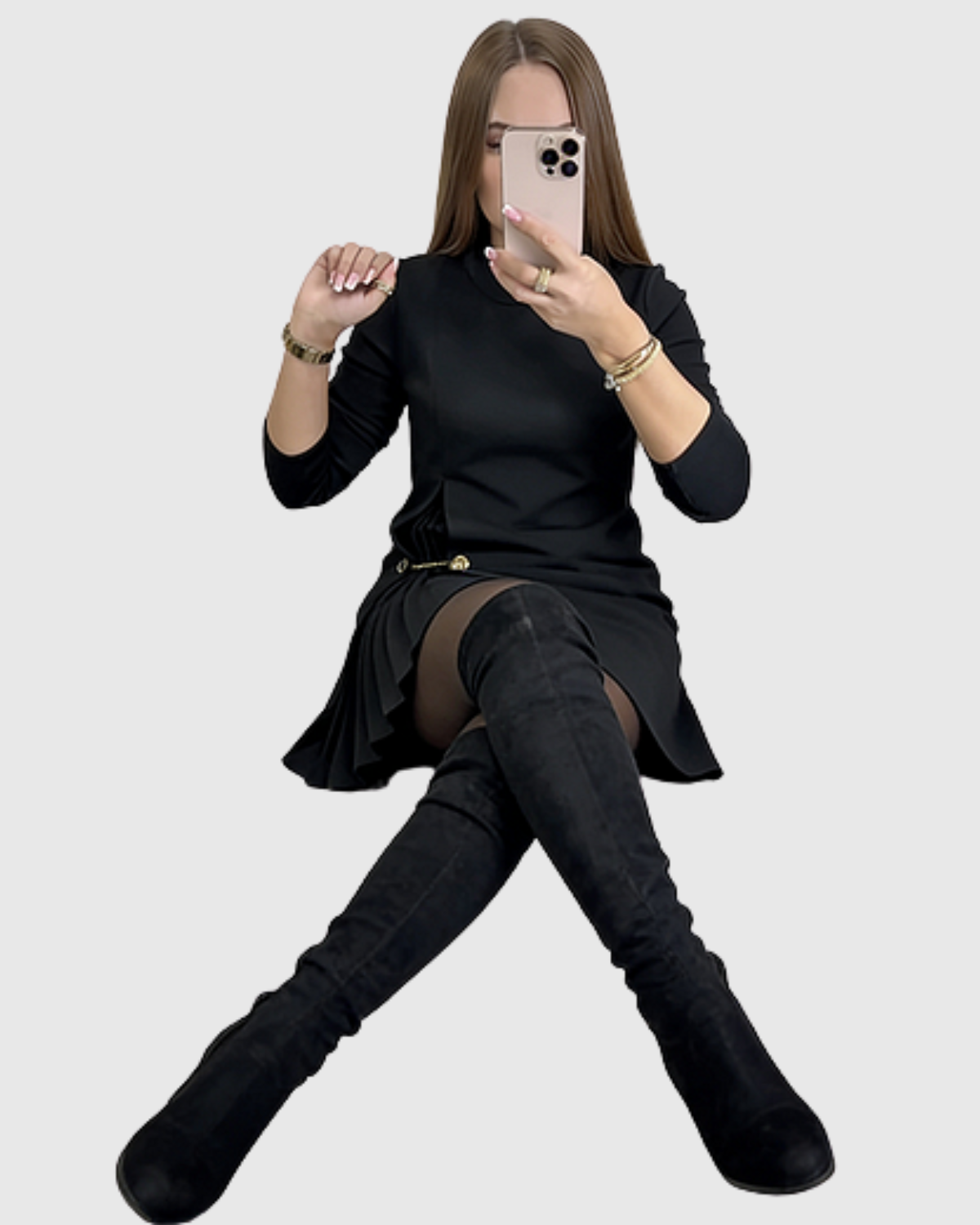 Lola | Elegante Vestido con Paneles Plisados