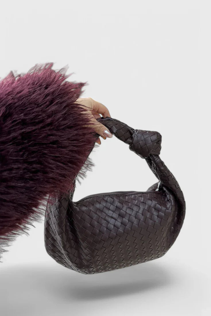 Sage Bolso de Hombro Mediano Tejido