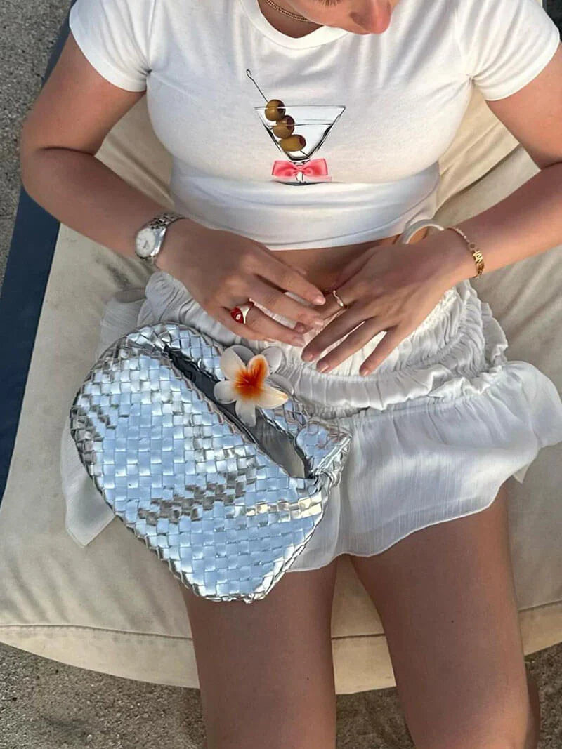 Sage Bolso Satchel Mini Woven