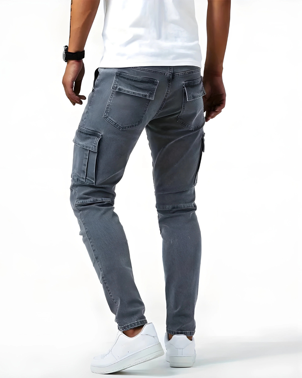 Pantalón Cargo elástico gris
