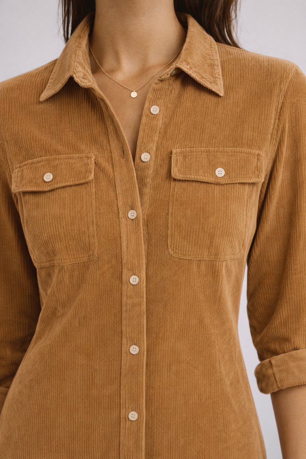 María | Vestido Midi Holgado de Pana