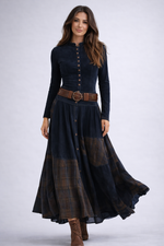 Elsa | Vestido maxi de ante con cinturón