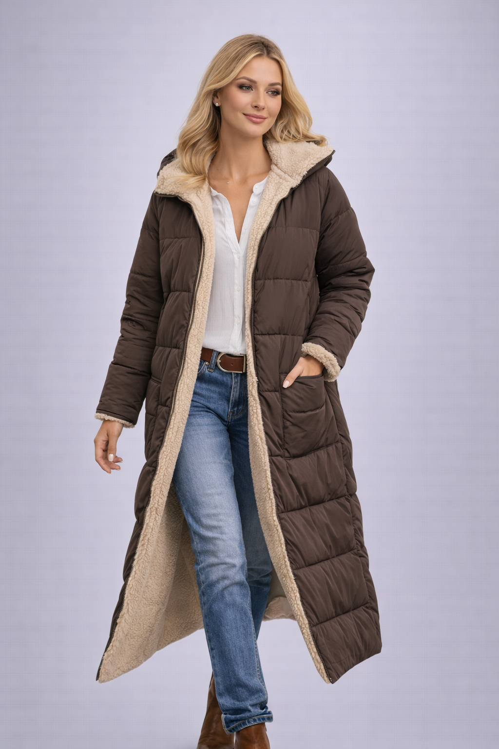Albor | Abrigo Largo Reversible – Alexandra Roca