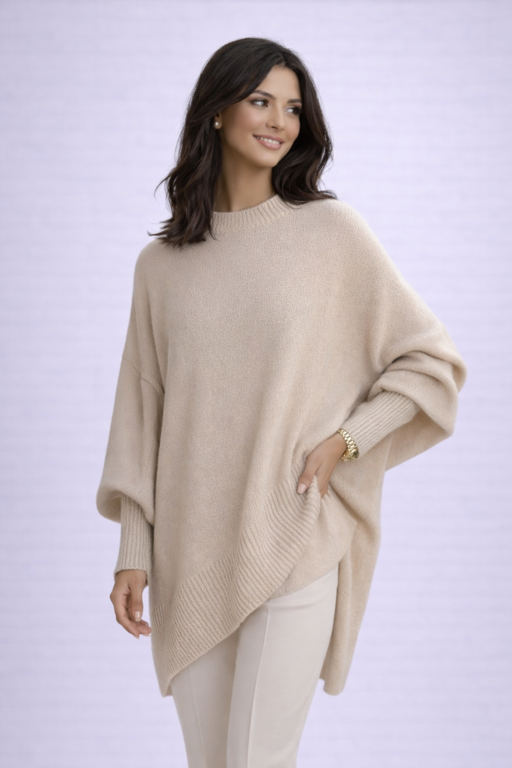 Celeste | Suéter de Punto con Mangas Abullonadas