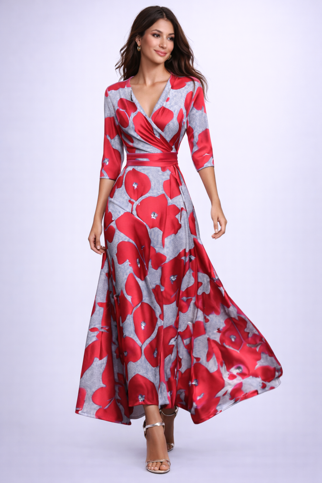 Ariana | Vestido elegante con mangas 3/4 y escote