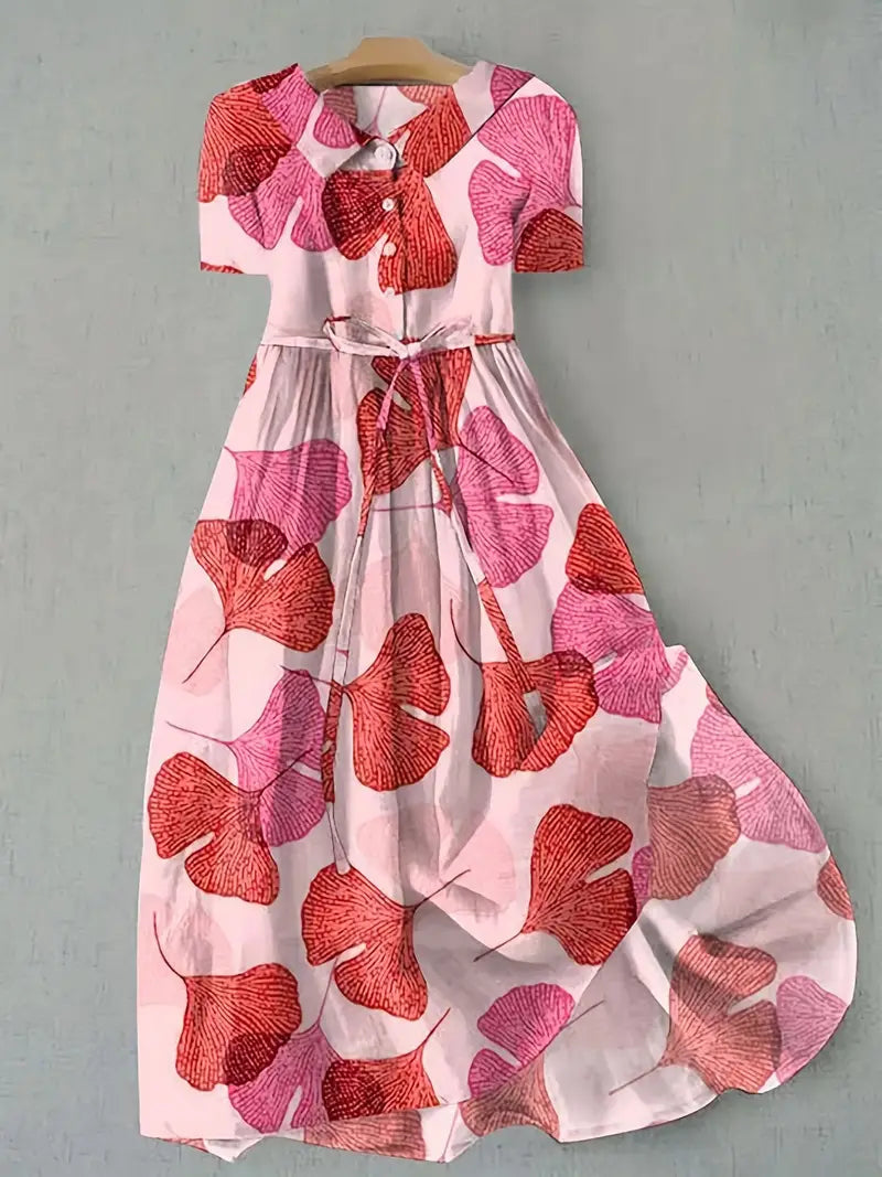 Camille | Vestido floral rosa palo