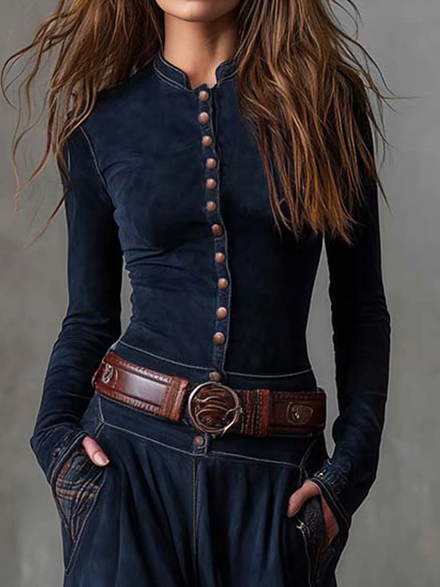 Elsa | Vestido maxi de ante con cinturón