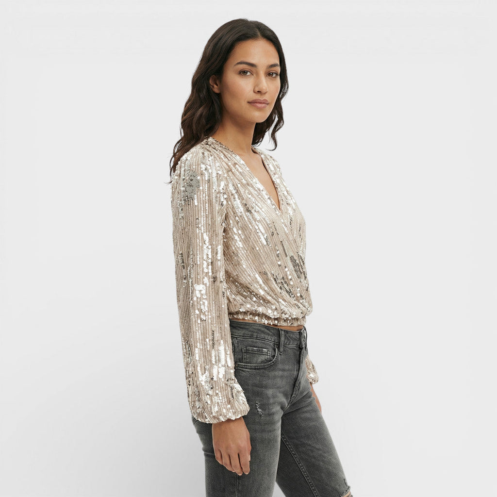 Monte | Blusa Lentejuelas Mujer Escote Pico