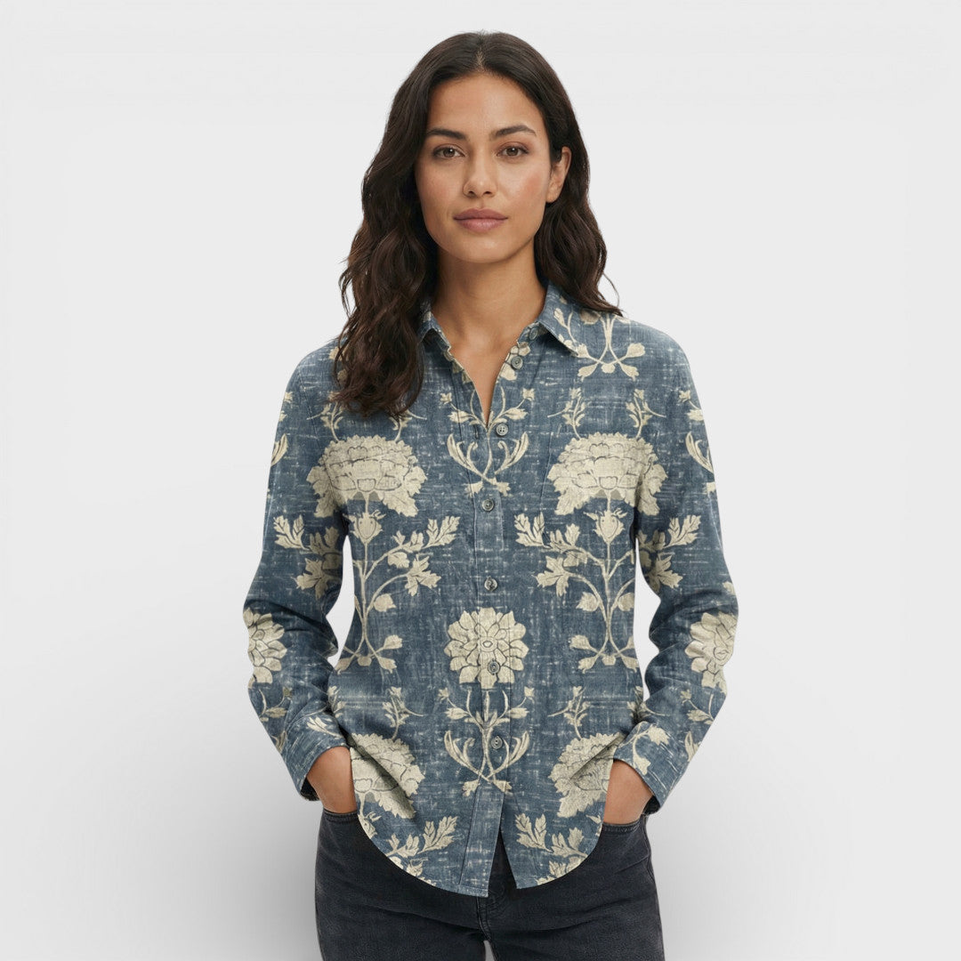 Irene | Camisa Mujer Botones Cuello Clásico