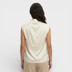 Iris | Blusa Satén Drapeada Cuello Mao