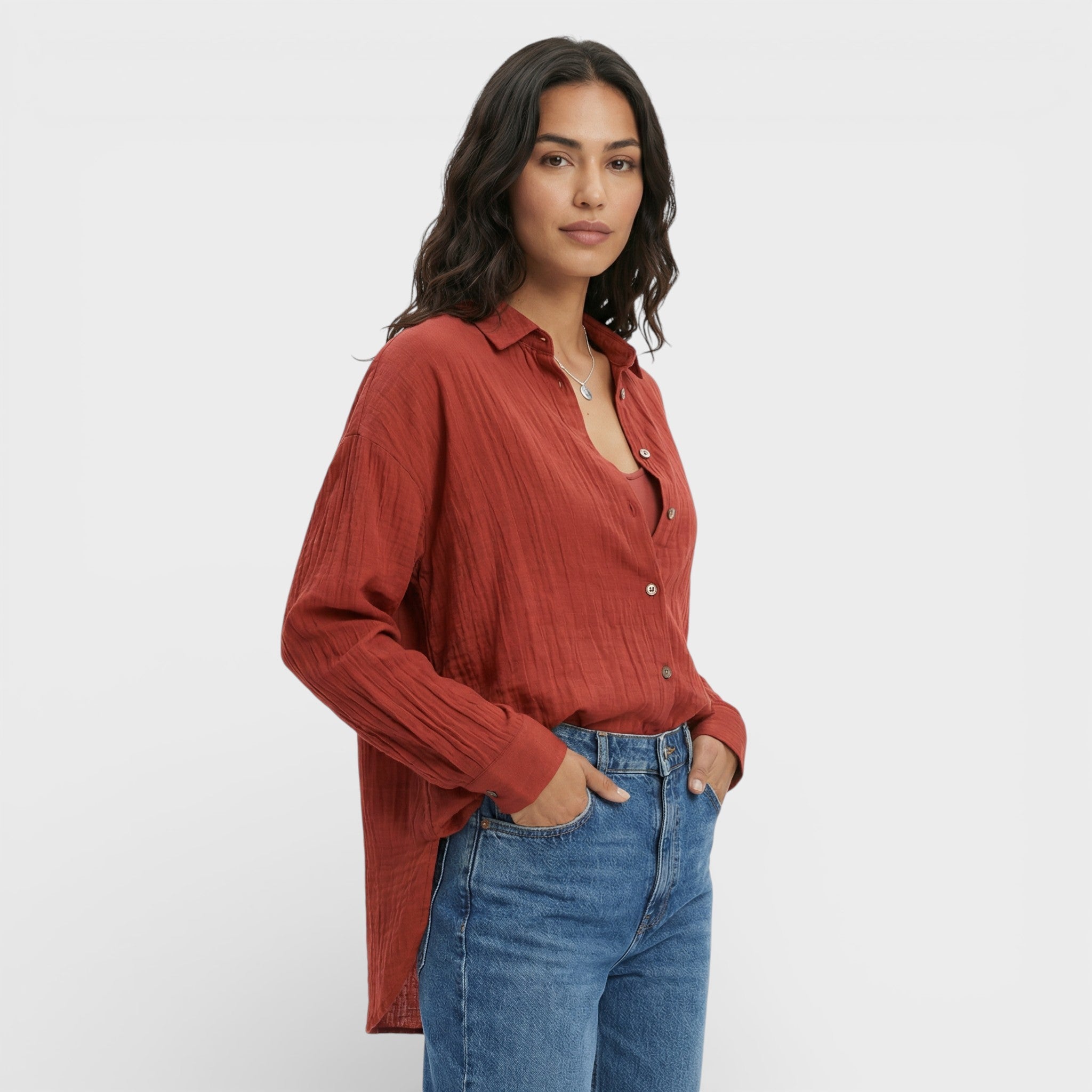 Esther | Camisa Plisada Ligera Mujer Elegante