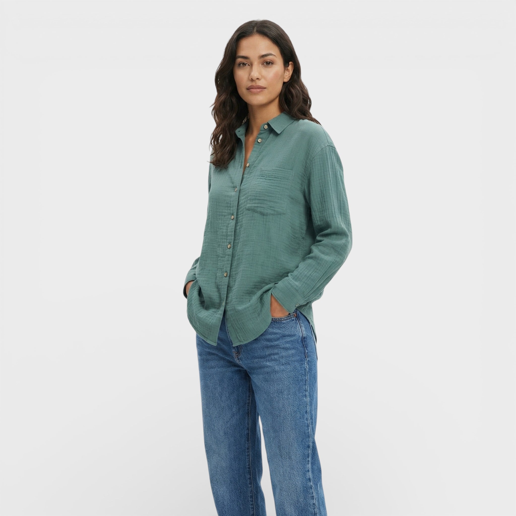 Esther | Camisa Plisada Ligera Mujer Elegante