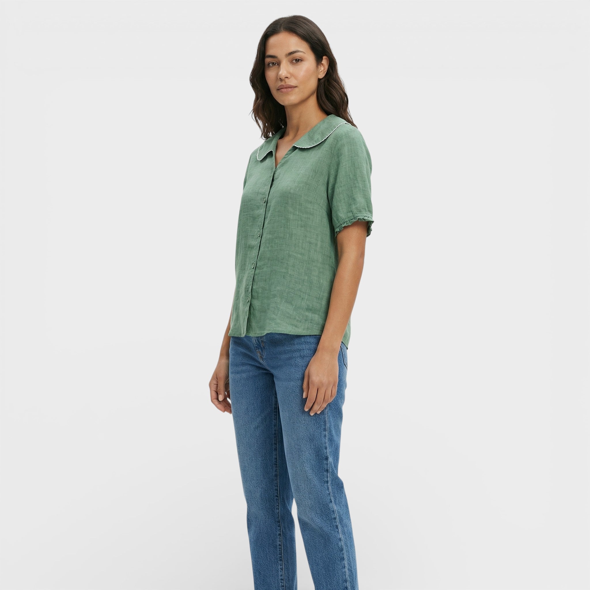Núria | Blusa Ligera Cuello Ondulado Mujer