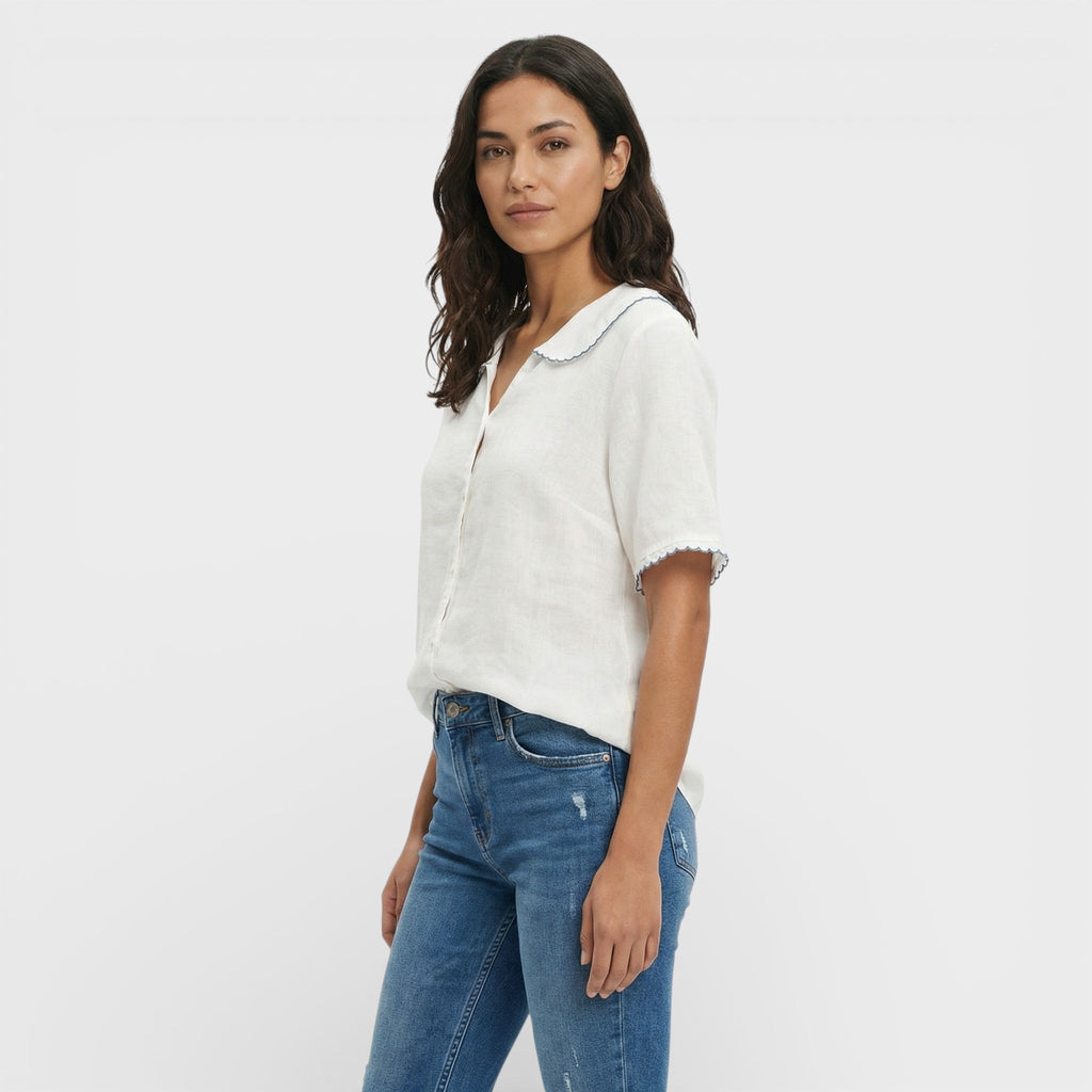 Núria | Blusa Ligera Cuello Ondulado Mujer