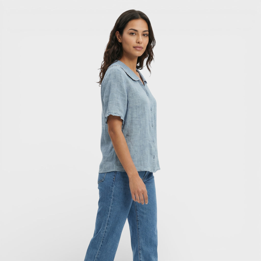 Núria | Blusa Ligera Cuello Ondulado Mujer