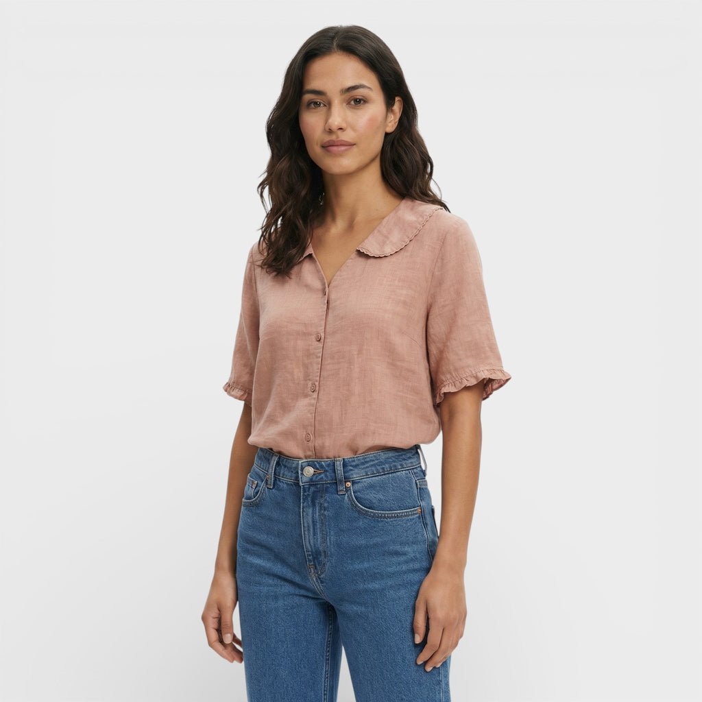 Núria | Blusa Ligera Cuello Ondulado Mujer