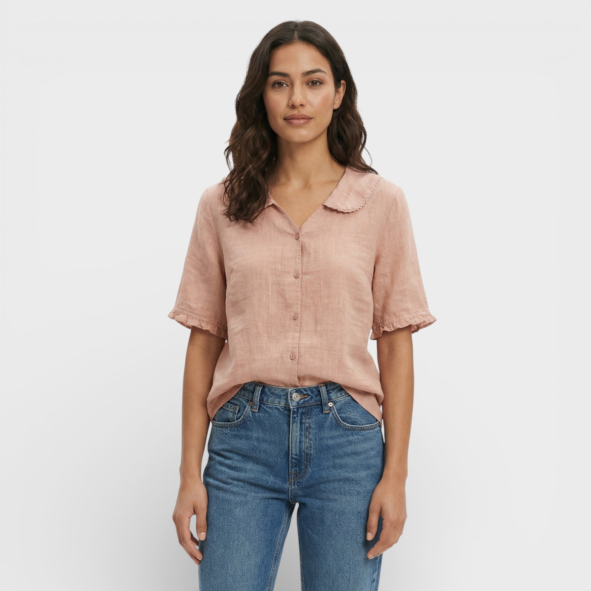 Núria | Blusa Ligera Cuello Ondulado Mujer