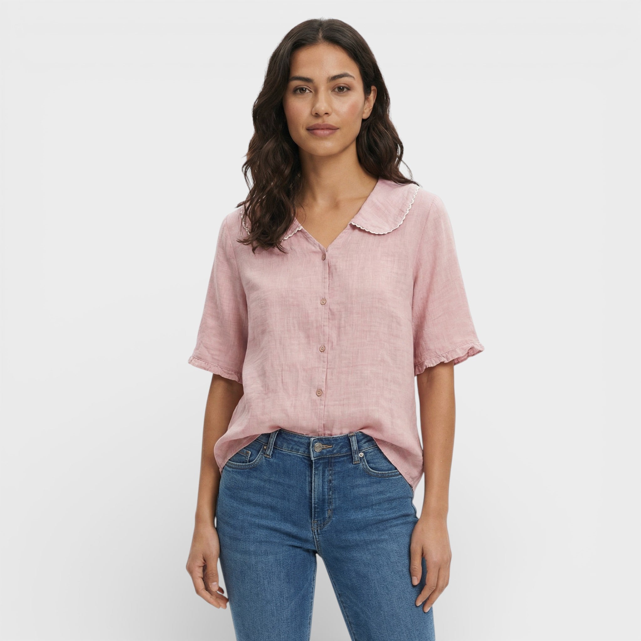 Núria | Blusa Ligera Cuello Ondulado Mujer