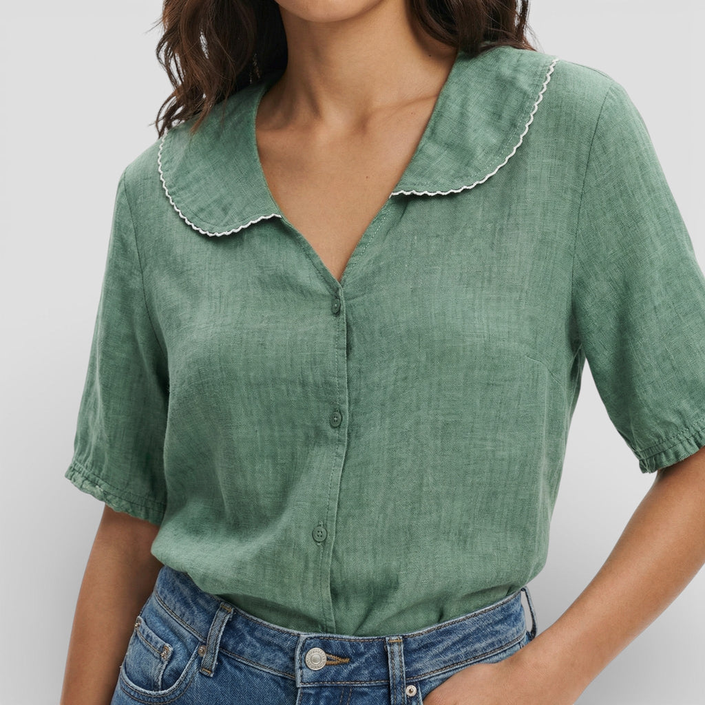 Núria | Blusa Ligera Cuello Ondulado Mujer