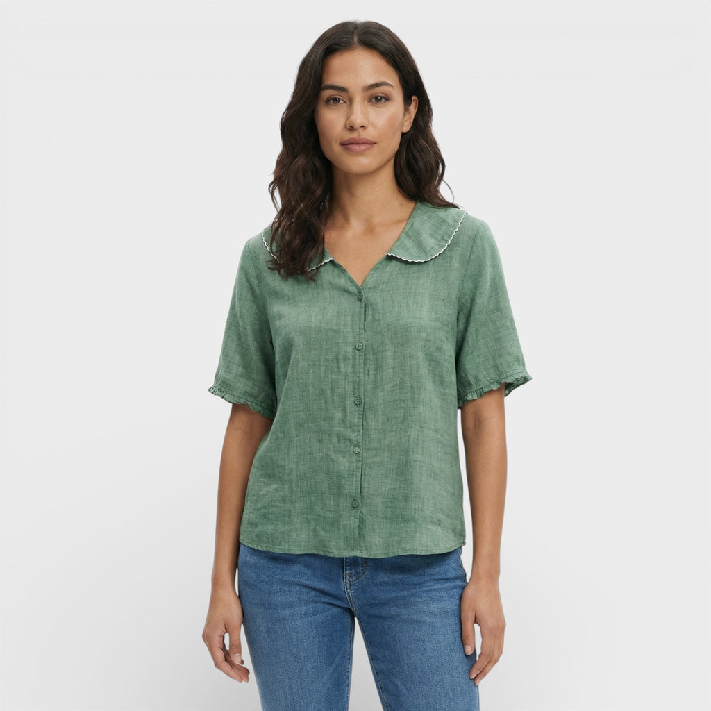 Núria | Blusa Ligera Cuello Ondulado Mujer