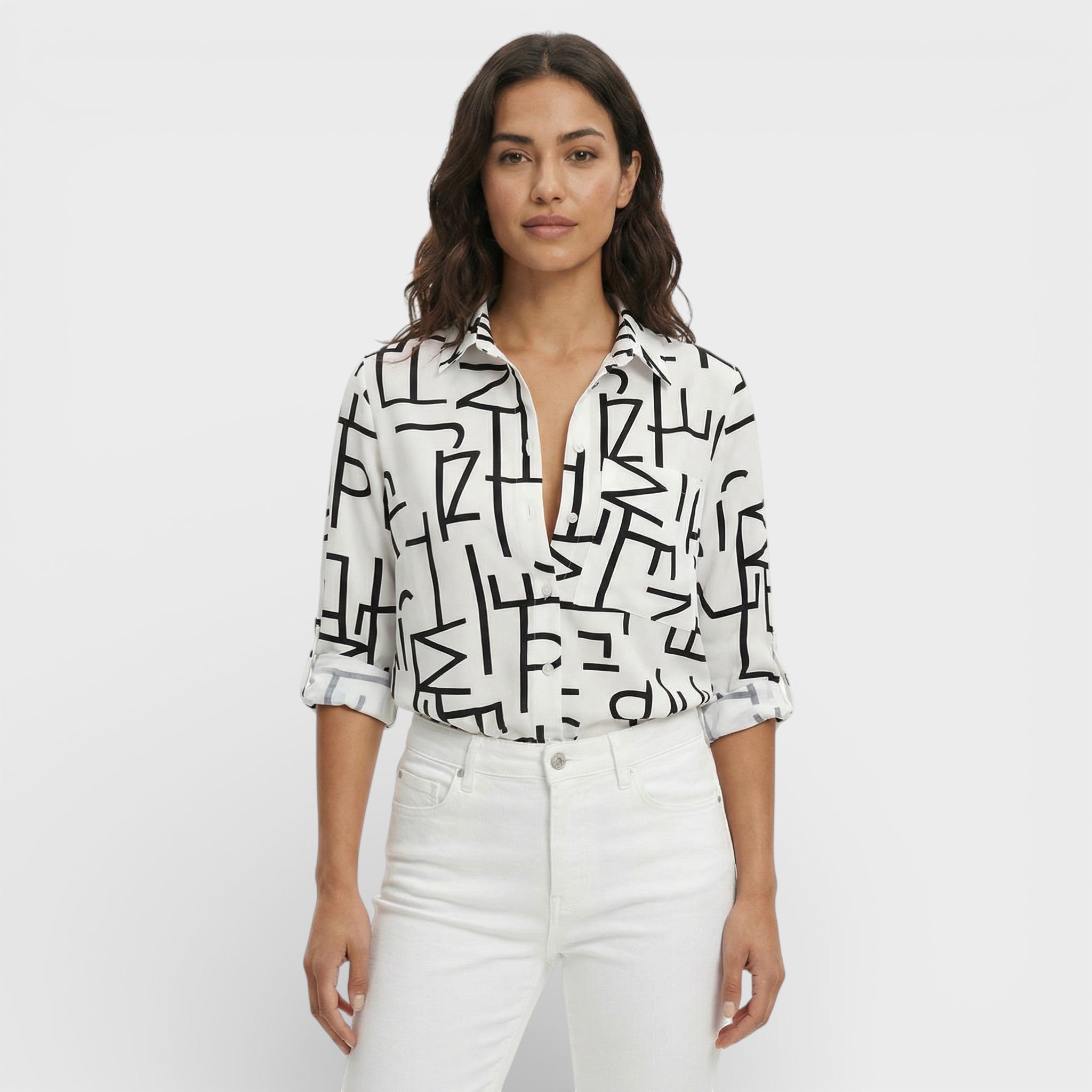 Lourdes | Blusa Clásica Con Cuello Mujer