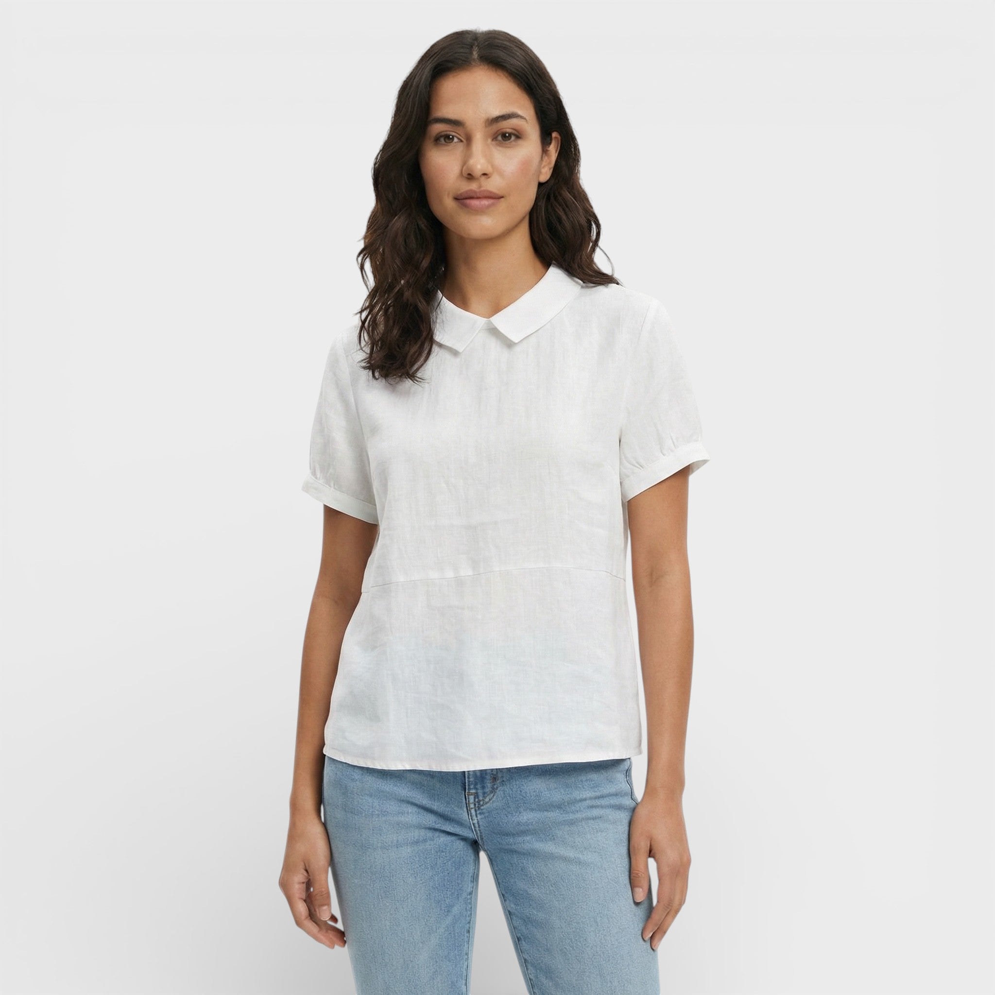 Paula | Blusa Manga Corta Cuello Redondo