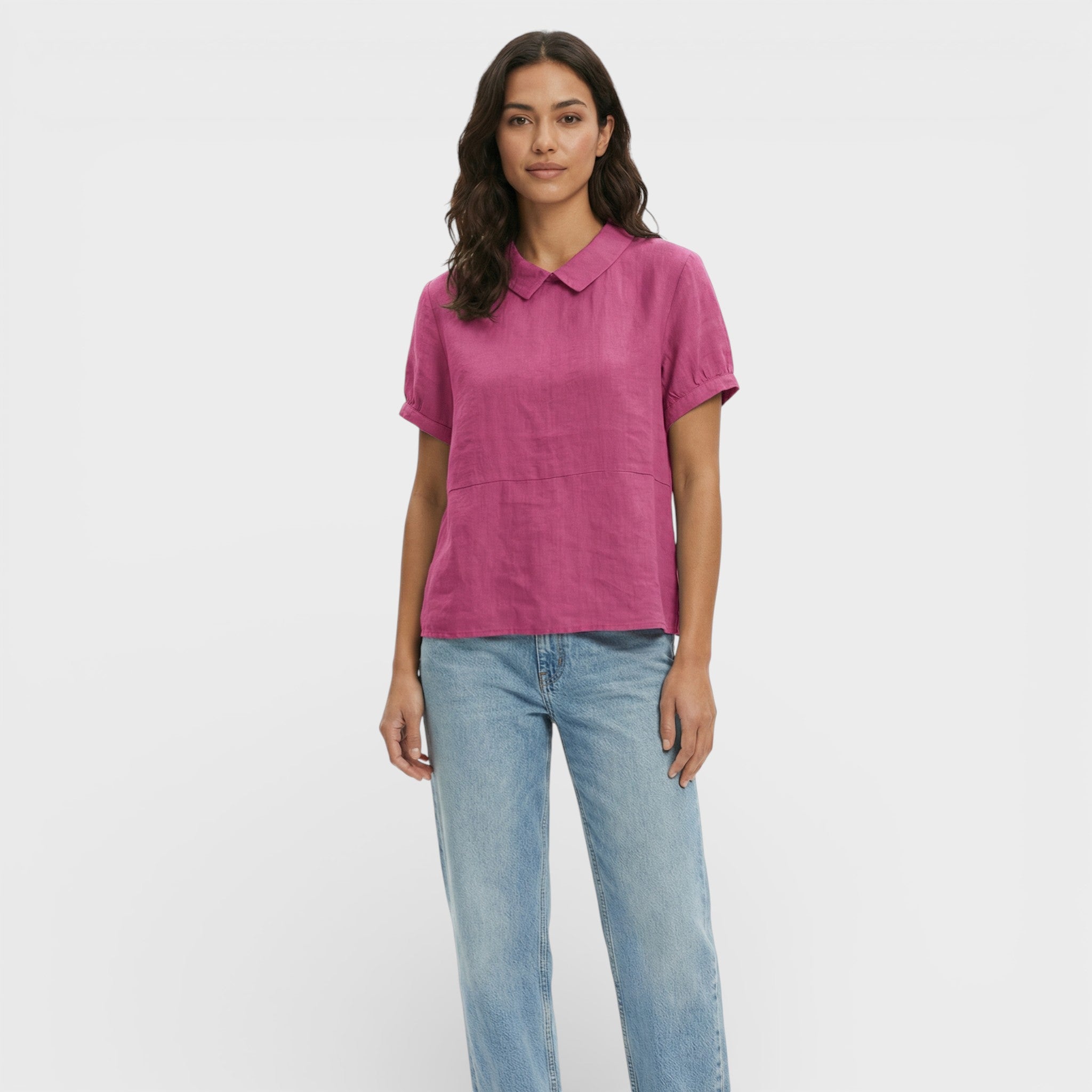 Paula | Blusa Manga Corta Cuello Redondo