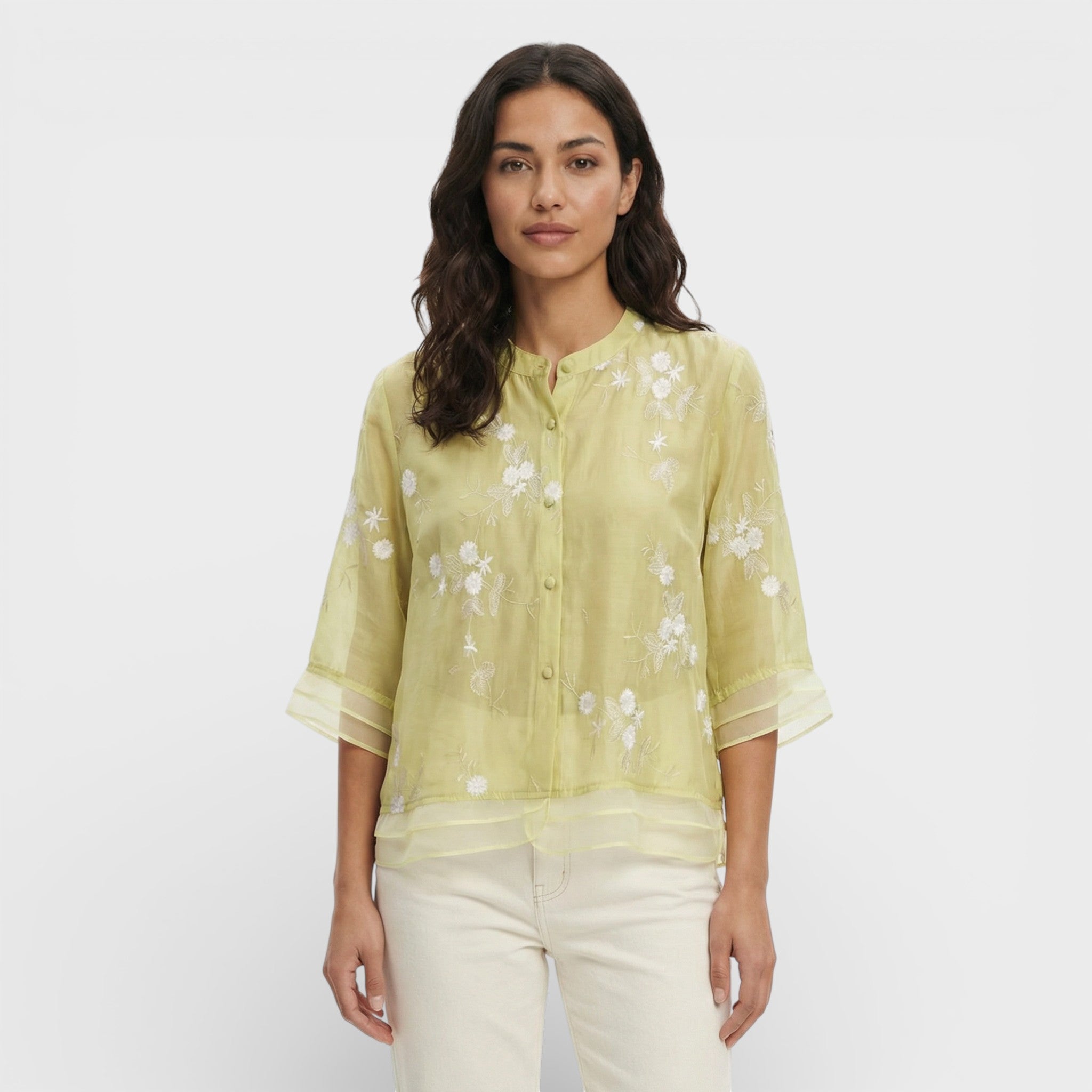 Berta | Blusa Bordada Flores Mujer Elegante