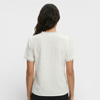 Lucía | Blusa Blanca Textura Escote Pico