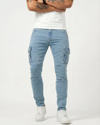 Pantalón Cargo elástico azul