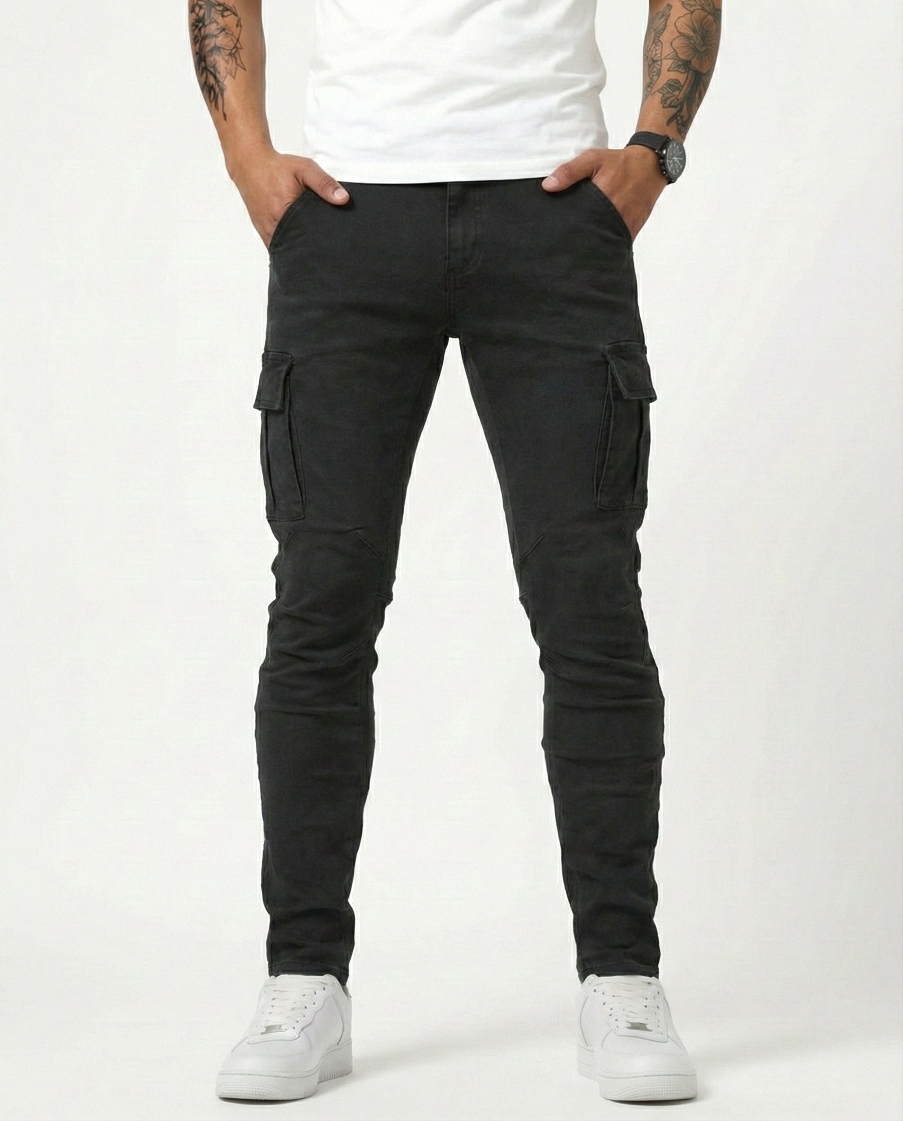 Pantalón Cargo elástico negro
