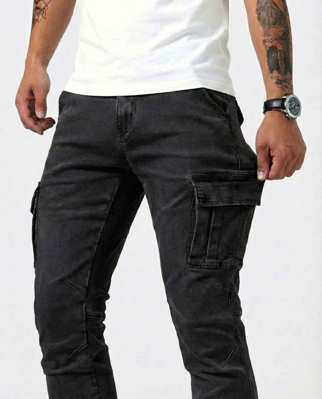 Pantalón Cargo elástico negro